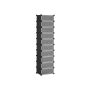 Plastic shoe rack, 10 compartments, black