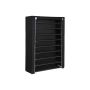 Shoe cabinet with black doors, 10 levels
