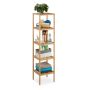 Bathroom shelf with 5 shelves 140x34x33cm., light brown