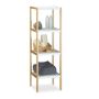 Bathroom shelf with 4 shelves 110x33x34cm., light brown/white