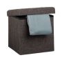 Folding seat with hinged lid 38x38x38cm., brown