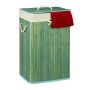 Laundry basket 65.5x43.5x33.5cm, 83L., green/cream color