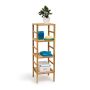 Bathroom shelf with 4 shelves 117x35.5x35.5cm., light brown