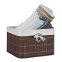 Storage bag 20x31x31cm., brown/white/silver color