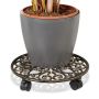Plant tray with wheels 7.5x33.5x33.5cm., brown/black
