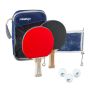Table tennis set with net, blue/white/light brown