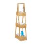 Bathroom shelf with 3 baskets 82x18x30cm., light brown/white