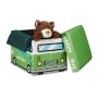 Folding seat with hinged lid 32x48x32cm., green/blue/white