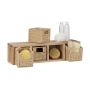 Bathroom wall shelf with 4 compartments 16x61.5x18cm., light brown
