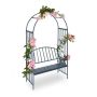 Plant arch with bench 205x115x50cm., dark gray