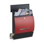 Mailbox 45x35x11cm., black/red