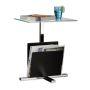 Side table with newspaper shelf 53x46x36cm., black/silver color
