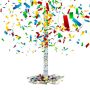 Confetti cannon 80x5x5cm., yellow/green/red colors