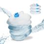 Set of 4 collapsible transparent water canisters with faucet 24x24x18cm., blue