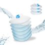 Set of 4 collapsible transparent water canisters with faucet 32x24x22cm., blue