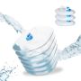 Set of 4 collapsible transparent water canisters with faucet 27x30x25cm., blue