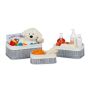 Set of 3 baskets, grey/white