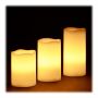 Set of 3 real wax LED candles 9x16x26.5cm., cream color