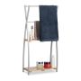 Towel rack 93x46x20cm., light brown/silver color