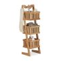 Bathroom shelf with 3 baskets 77x23x20cm., light brown
