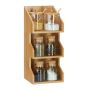 Kitchen utensil organizer with 3 compartments 41x18x17 cm., light brown