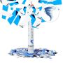 Confetti cannon 40x5x5cm., silver/blue color