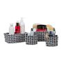 Set of 4 baskets, black/white