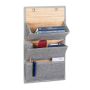 Hanging organizer with 3 compartments 58x34x15cm., gray/light brown
