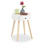 Side table with drawer 52x40cm., light brown/white