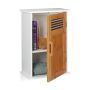 Wall-mounted bathroom cabinet 51.5x35x20cm., white/light brown