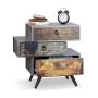 Chest of drawers with 3 compartments 59.5x60x40cm., dark gray/brown/black
