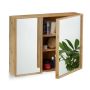 Wall-mounted bathroom cabinet 50.5x65x14cm., light brown