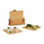 Set of 4 cutting boards and stand 1x25x23cm., light brown