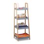 Bathroom shelf with 4 shelves 98x36x34.5cm., light brown/gray