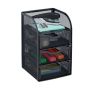 Writing instrument drawer with 3 compartments 21x12.5x13 cm., black