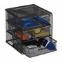 Writing utensil drawer with 3 compartments 17x16x17 cm., black