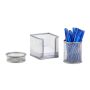 Set of 3 writing implement organizers, silver