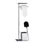 Toilet paper holder with toilet brush 66.5x20x13.5cm., silver/black