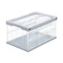 Transparent folding box with lid 31.5x59.5x39.5cm., gray