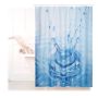 Shower curtain 180x180x0.1cm., light blue/white