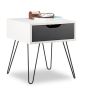 Side table 44x40x40cm., white/gray/black
