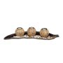 Set of 3 candles 8.5x50.5x16.5cm., light brown color