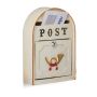 Antique mailbox 31.5x21.5x8.5cm., beige/gold/red colors