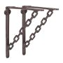 Set of 2 wall planter holders 18x4x21.5cm, dark brown