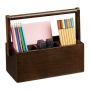 Writing instrument organizer with 4 compartments 20x25x11.5 cm., dark brown