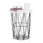 Side table 42x35cm., black/white