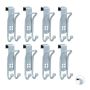 Clothes door hooks 8pcs, silver color