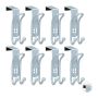 Clothes door hooks 8pcs, silver color