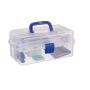 Transparent box 14x33x19.5cm., blue color