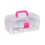 Transparent box 14x33x19.5cm., pink color
